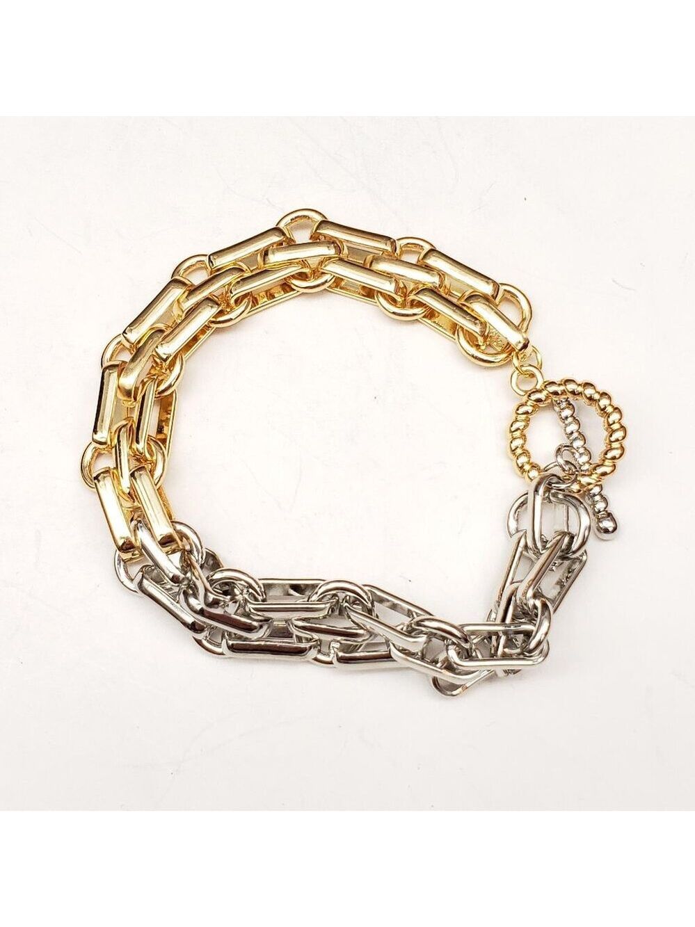 Silver and Gold 2 Tone Gold Plated Bracelet